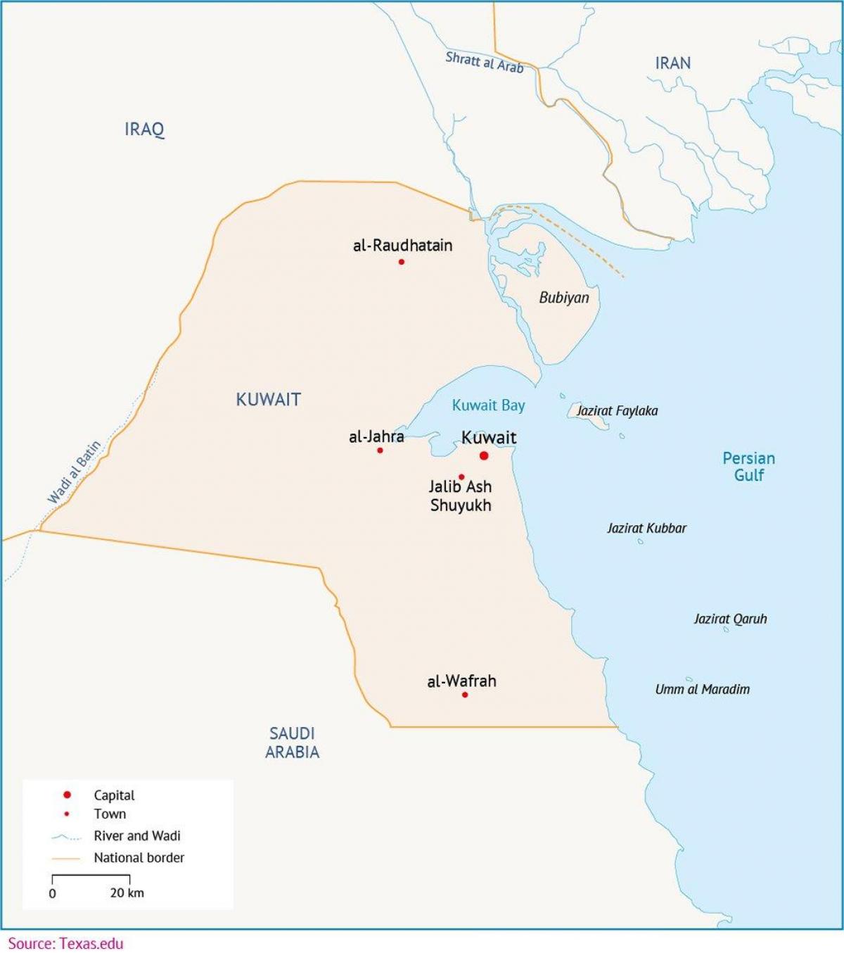 mapa Al-suhr Kuwejt