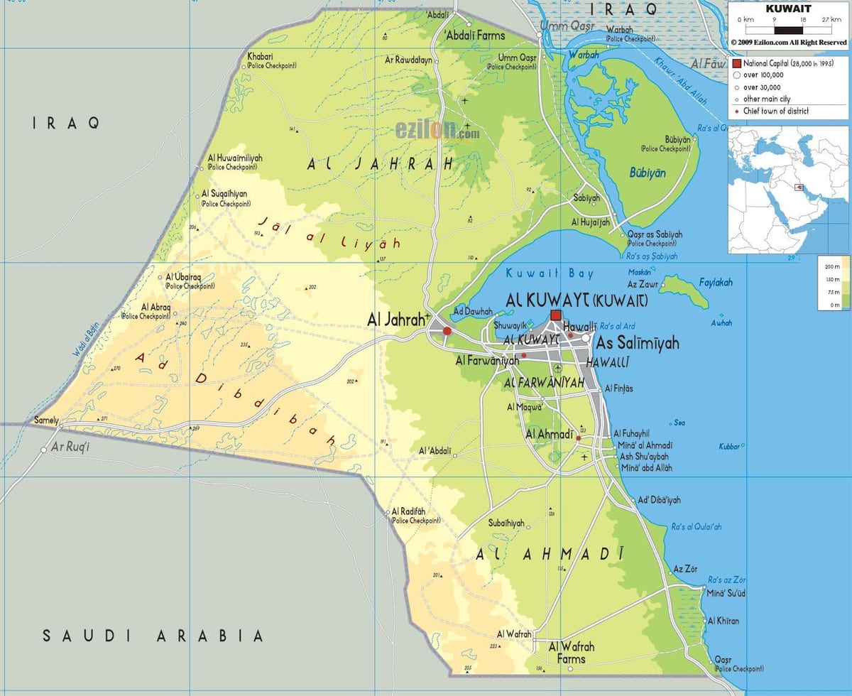 mapa Kuwejt gmina 