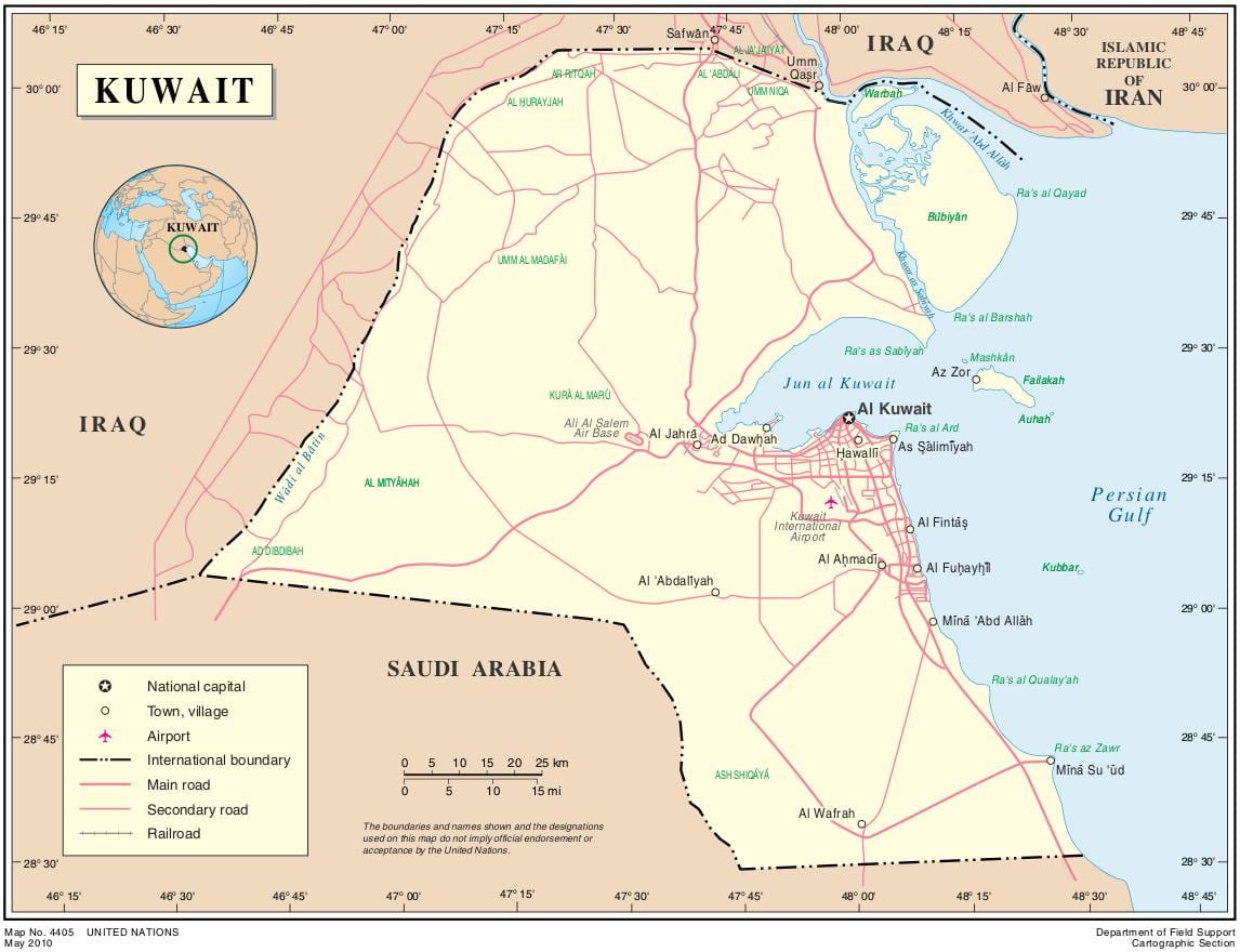 mapa kaifan stadion Kuwejt