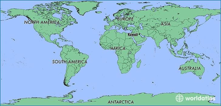 mapa świata w Kuwejcie