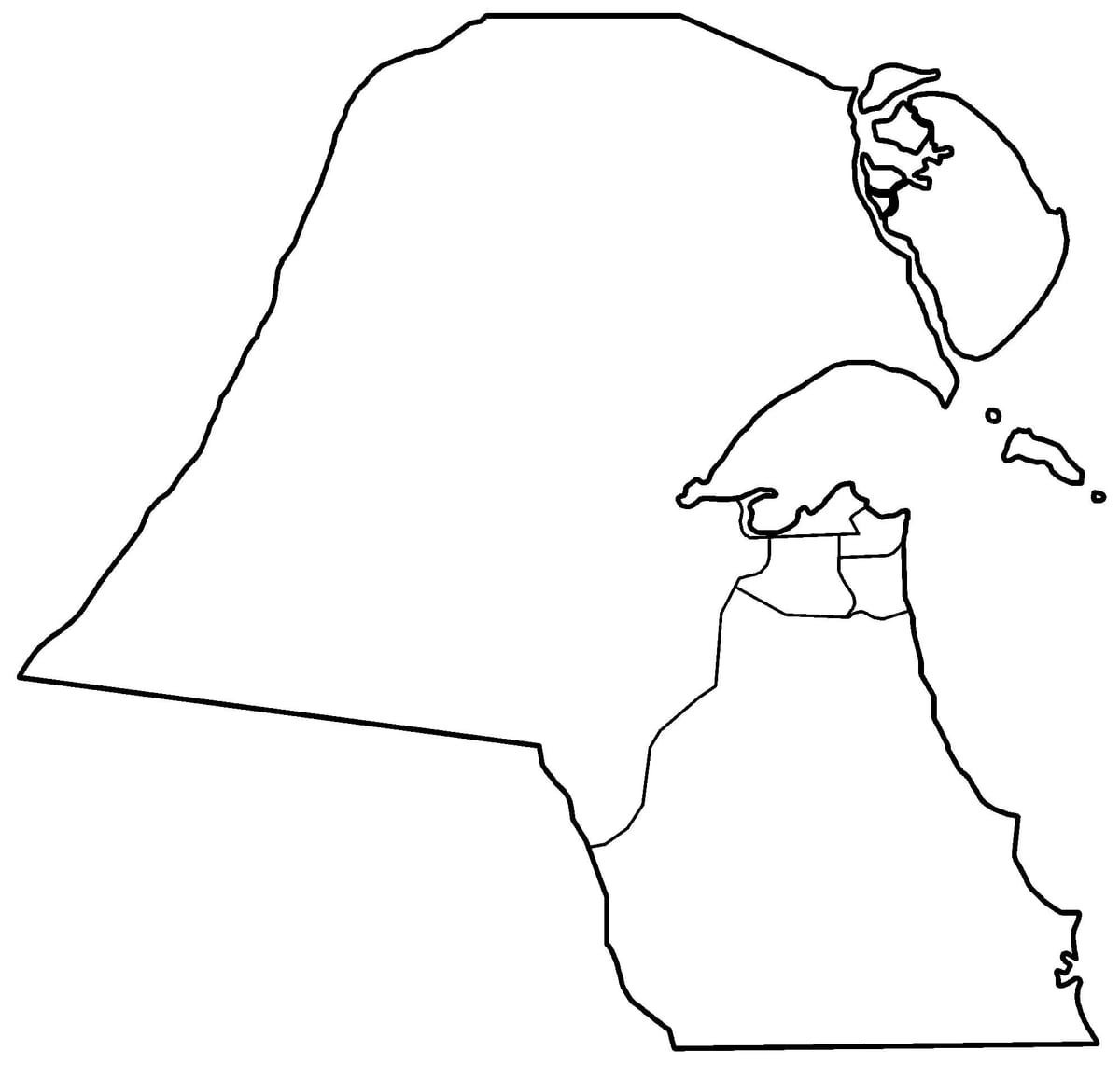 mapa Kuwejt pusty 