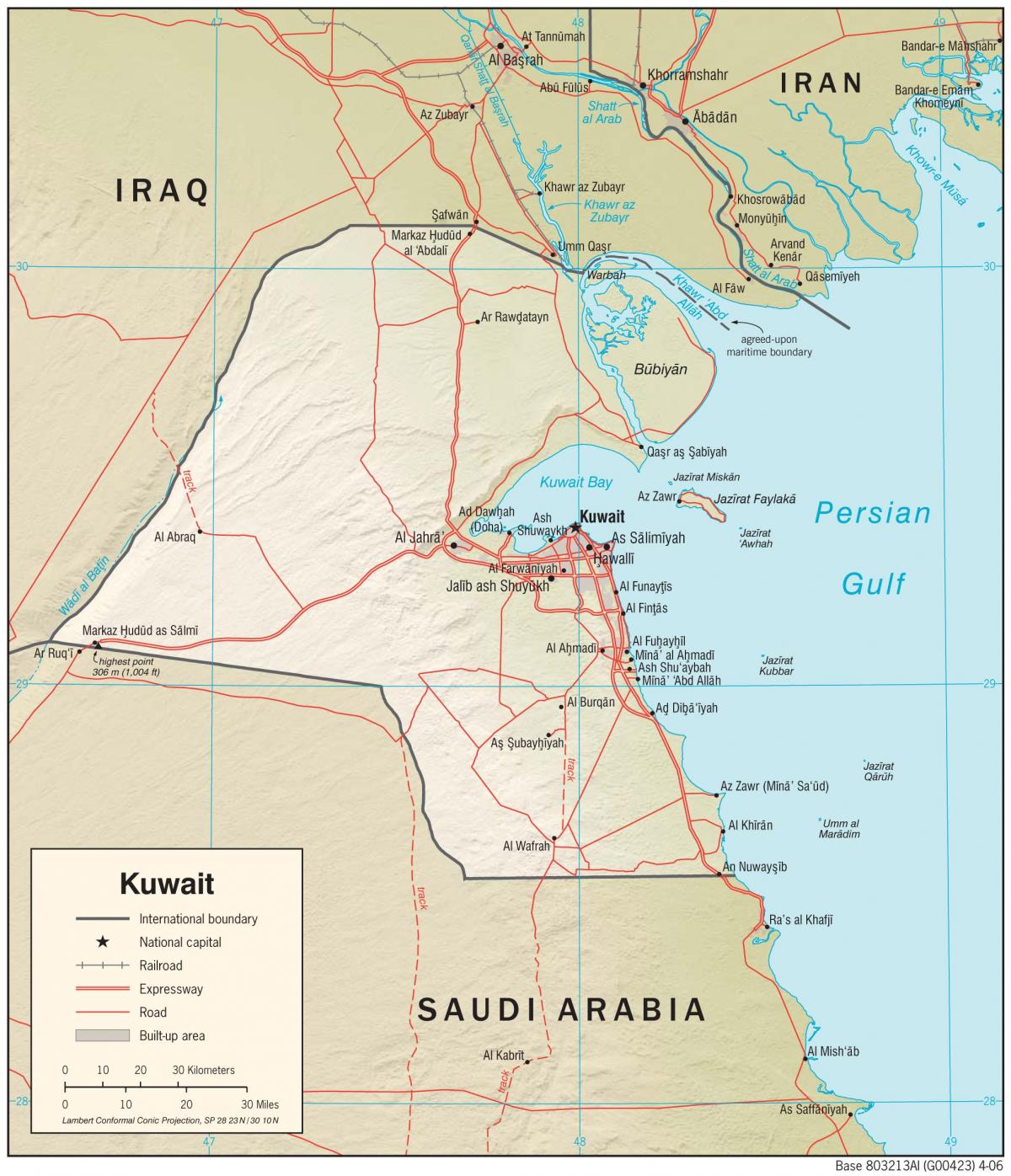 Kuwejt lokalizacja mapie 