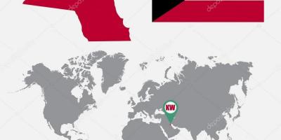 Kuwejt na mapie świata mapa